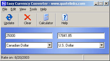 Click to view Easy Currency Converter 3.51 screenshot