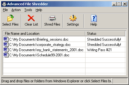 Advanced File Shredder screen shot