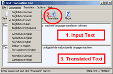 Software for text translation